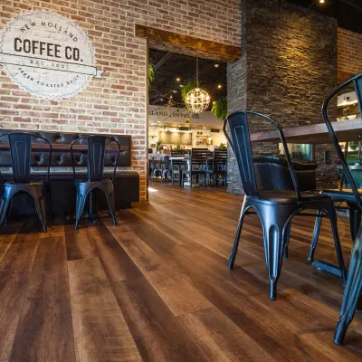 New Luxury Vinyl Plank flooring for New Holland Coffee Shop