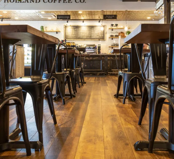 New Luxury Vinyl Plank flooring for New Holland Coffee Shop