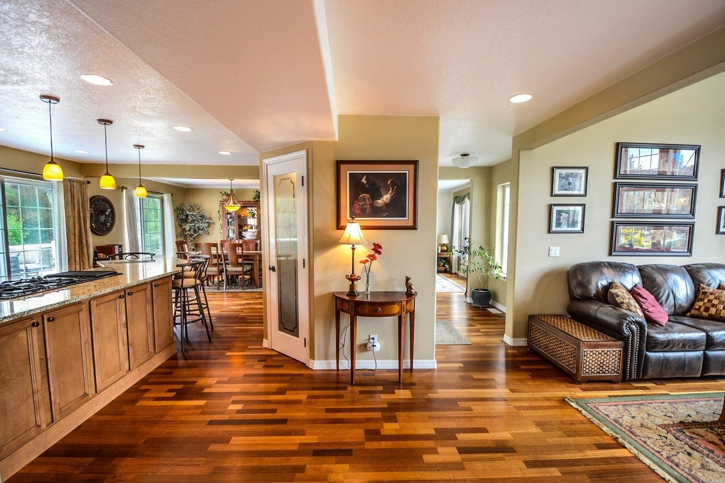 HARDWOOD FLOORING IN OPEN FLOOR HOME