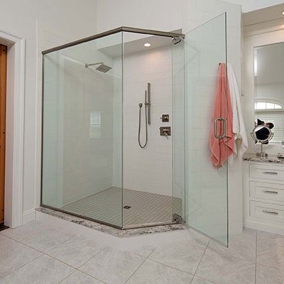 Contemporary tile shower remodel by Flor Haus in Lancaster, PA