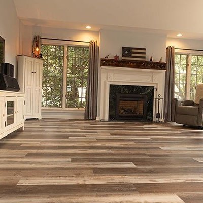 Gorgeous living room flooring installation in Chester Springs, PA by Flor Haus